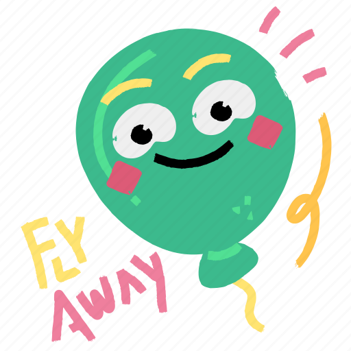 Gestures, sticker, character, balloon, fly, away, happy sticker - Download on Iconfinder
