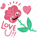 relationships, gestures, flower, floral, love, you, u, romantic, romance, sticker, character