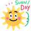weather, gestures, sunny, day, summer, character, sticker, sun 