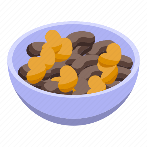 Nuts, bowl, isometric icon - Download on Iconfinder