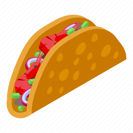 Shrimp, tacos, isometric icon - Download on Iconfinder