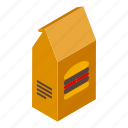 burger, package, isometric