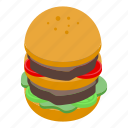 burger, isometric, hamburger