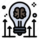arrow, brain, brainstorming, bulb, idea