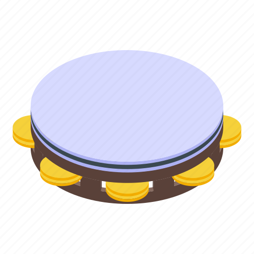 Musical, tambourine, isometric icon - Download on Iconfinder