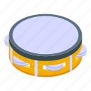 drum, tambourine, isometric