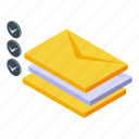 task, schedule, mail, read, isometric