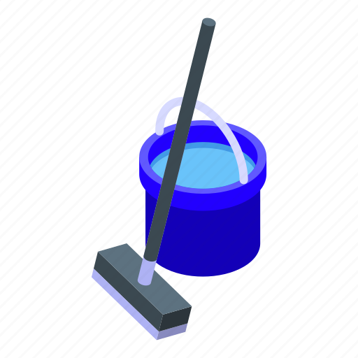 Mop, floor, cleaning, isometric icon - Download on Iconfinder