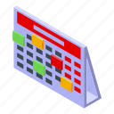 task, schedule, calendar, isometric