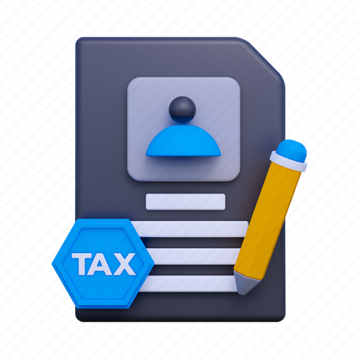 Tax, id, payment, identification, finance, invoice, bill 3D illustration - Download on Iconfinder