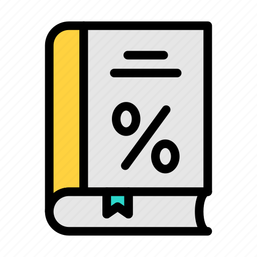 Discount, tax, book, education, study icon - Download on Iconfinder