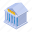 bank, banking, building, cartoon, courthouse, government, isometric 