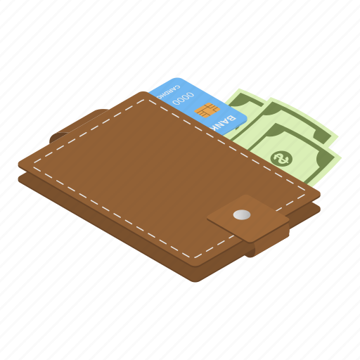 Bank, banknote, business, buy, cartoon, isometric, wallet icon - Download on Iconfinder