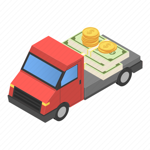 Business, car, cartoon, isometric, money, transport, truck icon - Download on Iconfinder