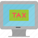 tax, omputer, online, service, technology, icon