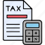 tax, calculation, accounting, coin, documtn, icon 