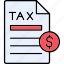 tax, payment, bill, invoice, money, paid, contract, receipt, finance, icon 