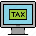 tax, omputer, online, service, technology, icon