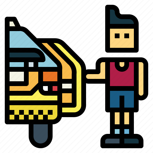 Passenger, taxi, cab, car, man icon - Download on Iconfinder