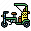 taxi, bike, bicycle, cab, vehicle