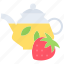 strawberry, teapot, leaf, tea, shop, drink, cafe, drinks 