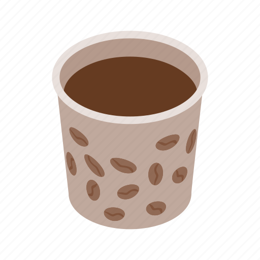 Brown, coffee, cup, drink, espresso, isometric, mug icon - Download on Iconfinder