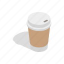 cafe, coffee, cup, disposable, drink, isometric, paper