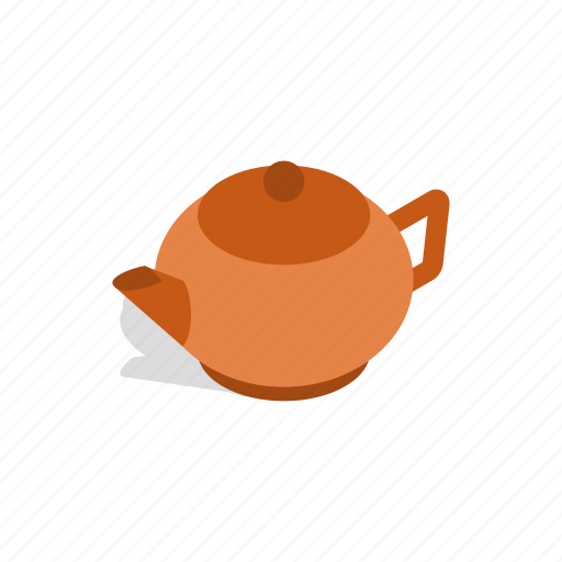 Brown, drink, isometric, pot, tea, teapot, utensil icon - Download on Iconfinder