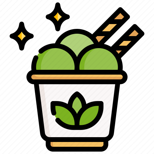 Ice, cream, dessert, summertime, bowl, green, tea icon - Download on Iconfinder