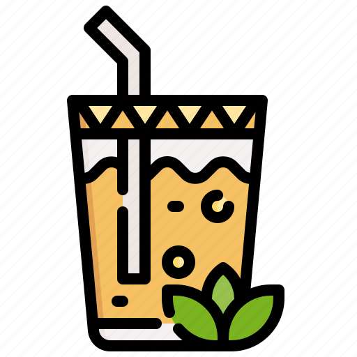 Ice, tea, black, refreshing, straw, summer icon - Download on Iconfinder
