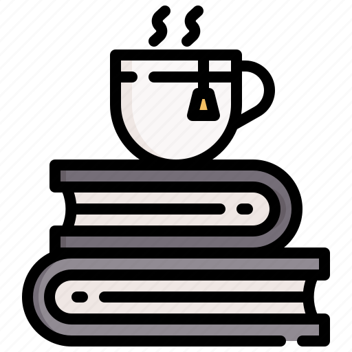 Tea, cup, books, break, education, drink icon - Download on Iconfinder