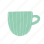 cup, drink, green, hot drink, lines, mug, tea 