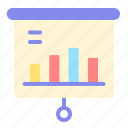 presentation, meeting, line chart, bar graph