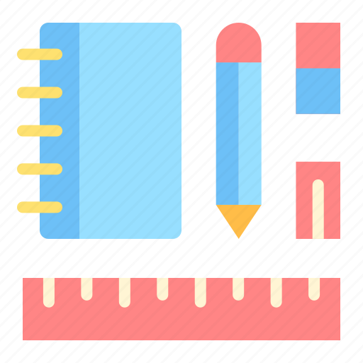Stationery, book, ruler, school supplies icon - Download on Iconfinder