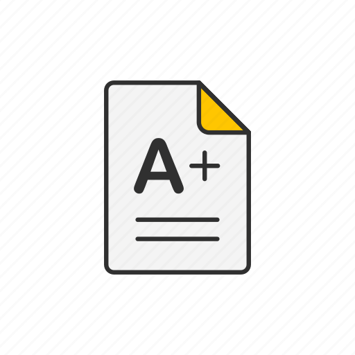 A plus, educational, grade, passed, score, test, test result icon - Download on Iconfinder