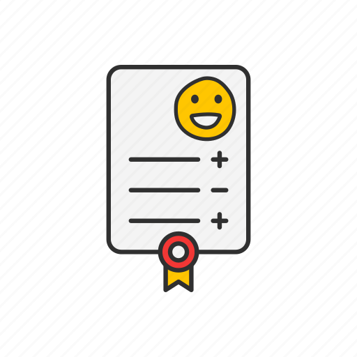 Educational supply, grade, happy face, passed, score, teacher supply, test result icon - Download on Iconfinder