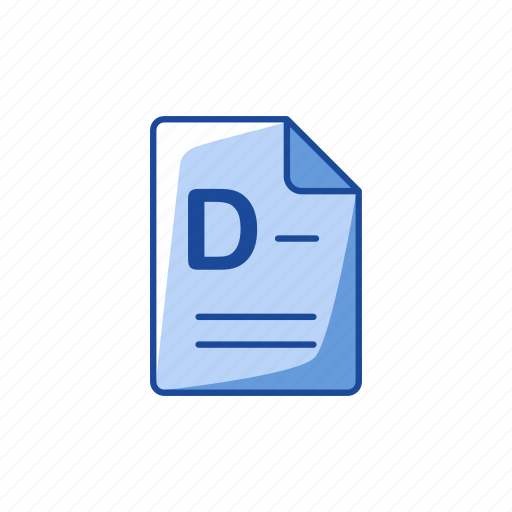 D minus, education, failed, school supplies, score, test result icon - Download on Iconfinder
