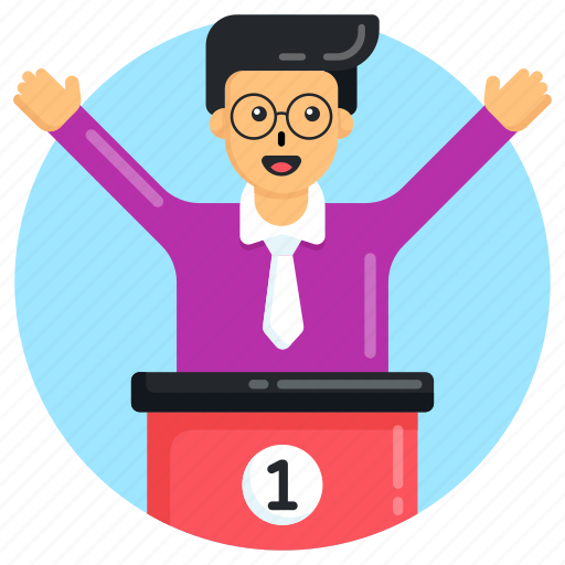 Happy person, winner, champion, first position, winner employee icon - Download on Iconfinder