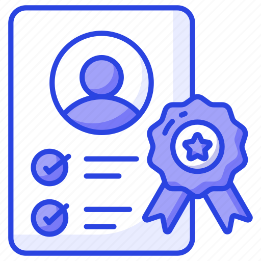 Employee, certificate, diploma, badge, degrees, qualification, appreciation icon - Download on Iconfinder