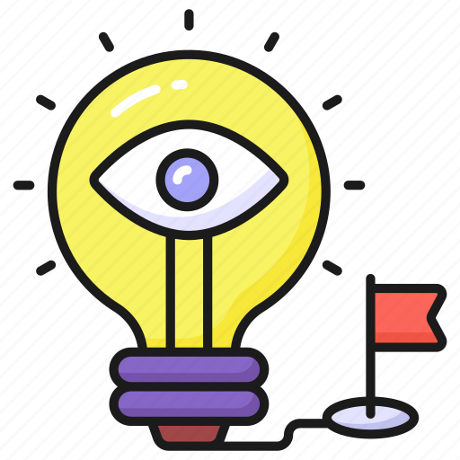 Idea, monitoring, light, bulb, flag, observation, innovation icon - Download on Iconfinder