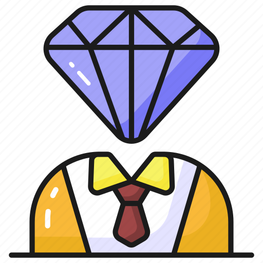Brilliant, mind, excellence, worker, excellent, diamond, person icon - Download on Iconfinder