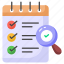 checklist, verification, task, list, verified, notepad, documentation