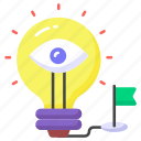 idea, monitoring, light, bulb, flag, observation, innovation