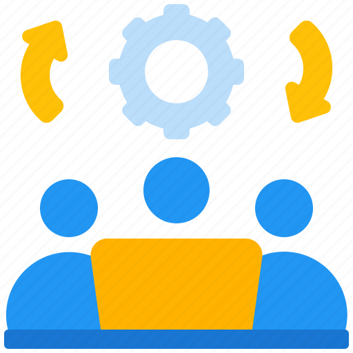 Teamwork, team, work, group, laptop, notebook, management icon - Download on Iconfinder