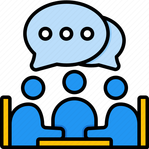 Meeting, team, work, teamwork, group, discussion, communication icon - Download on Iconfinder