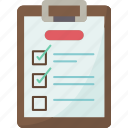 checklist, assessment, report, inspection, task