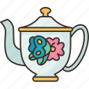 teapot, butterfly, design, vintage, decoration