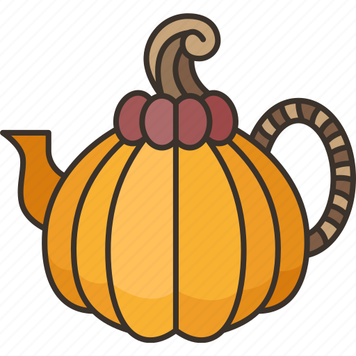 Teapot, drink, pumpkin, ceramic, decoration icon - Download on Iconfinder