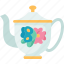 teapot, butterfly, design, vintage, decoration