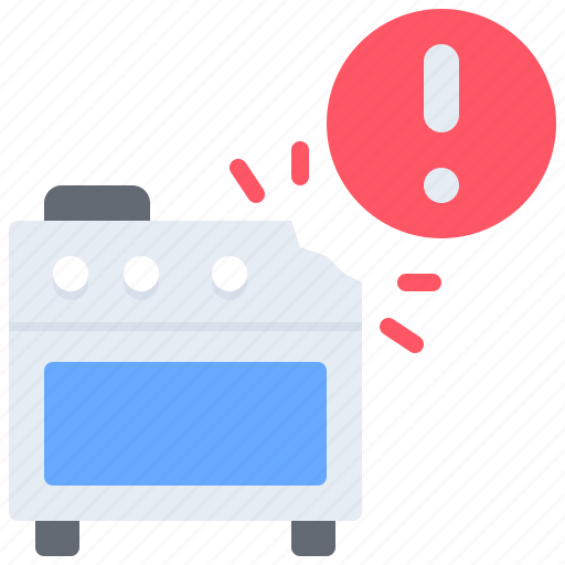 Stove, broken, warning, electronics, shop, kitchen, cooking icon - Download on Iconfinder